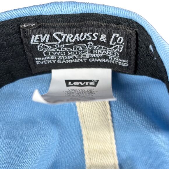 Levis Blue Adjustable Cotton Baseball Cap With Red Logo Patch - Picture 6 of 6